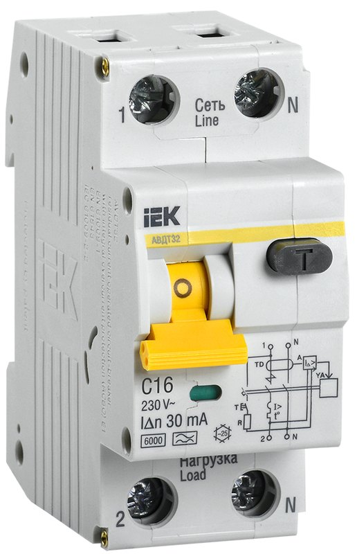 Дифавтомат IEK АВДТ 32 C16 30 мА