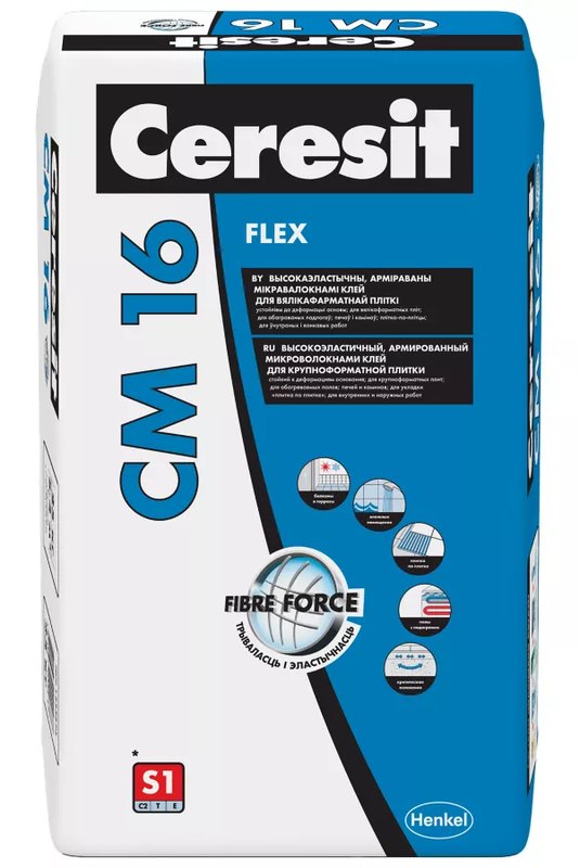 Клей для плитки эластичный Ceresit CM 16 Flex, 25 кг