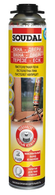 Пена монтажная профессиональная Soudal «Окна-Двери», 750 мл